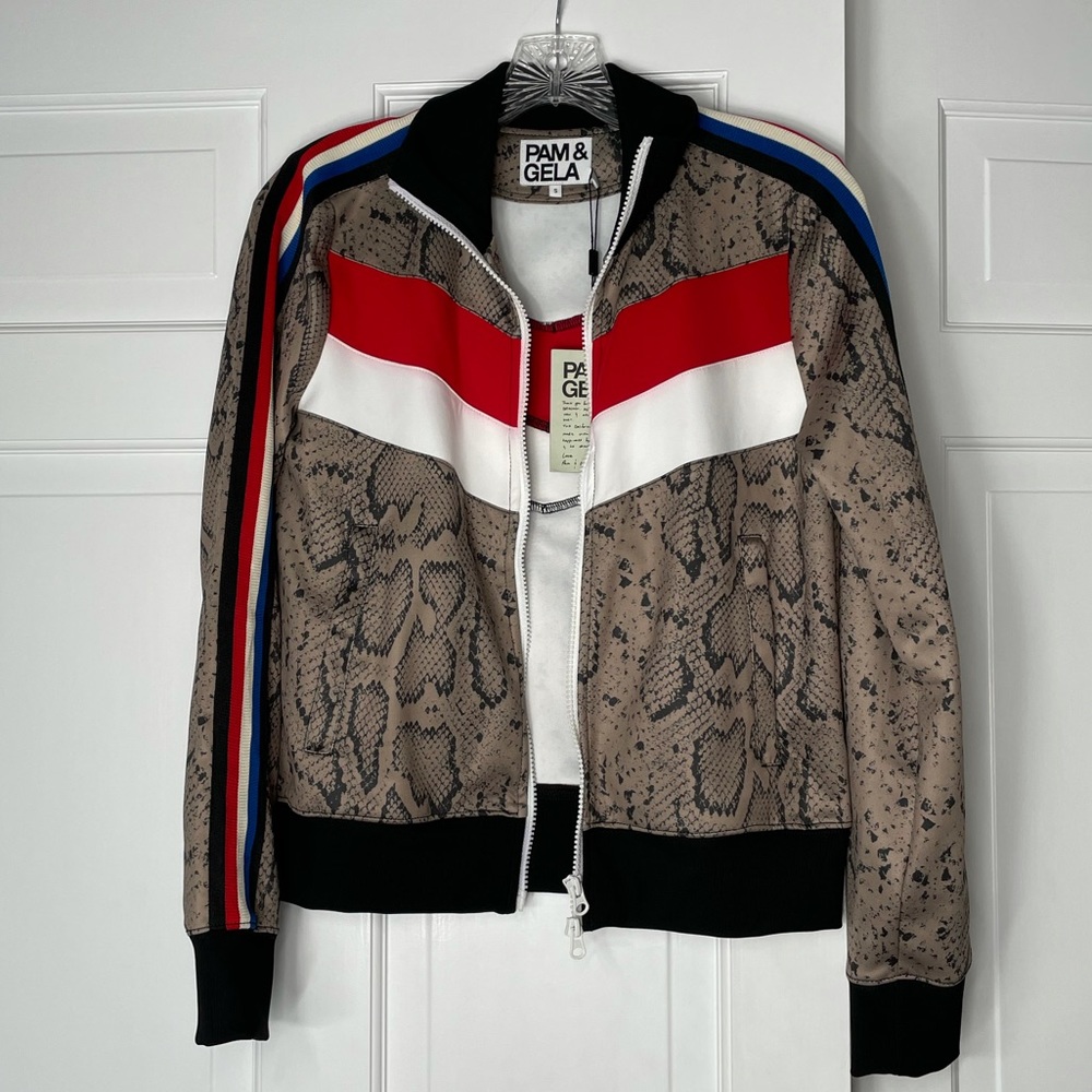 Pam & Gela Snake Print Track Jacket (Pants Sep)